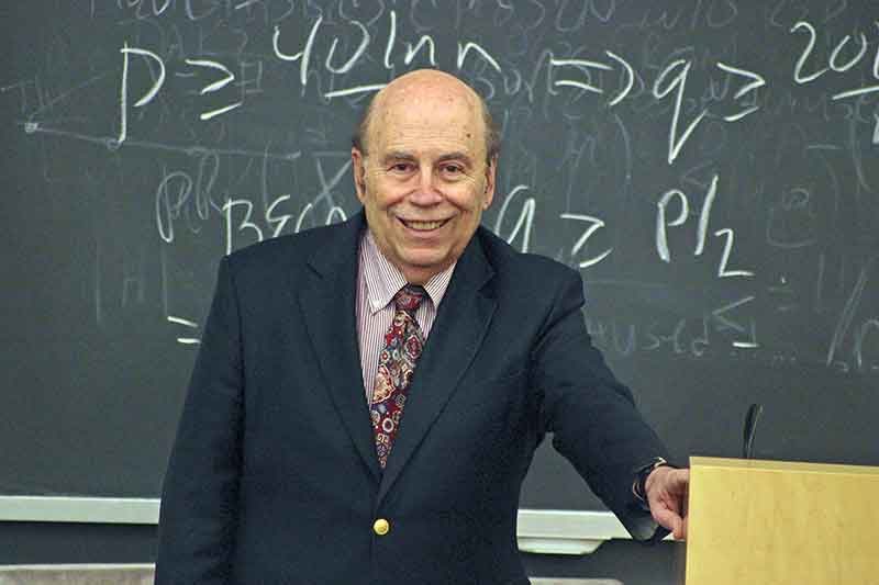 April 2001: Prof. Michael Rabin explained how secret messages can be embedded in rapidly moving streams of random digital bits in ways that cannot be decoded even with unlimited computing power. It was, he told the Harvard Gazette, the first provably secure coding system ever developed. --Photo by Eliza Grinnell, SEAS Communications