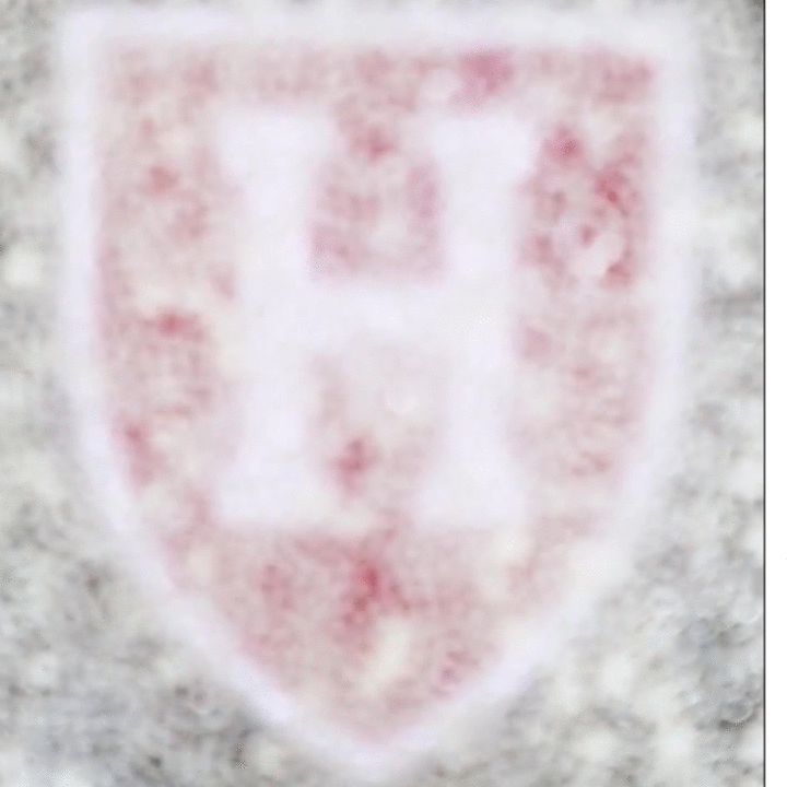 the metafluid turns clear and opaque over the Harvard logo