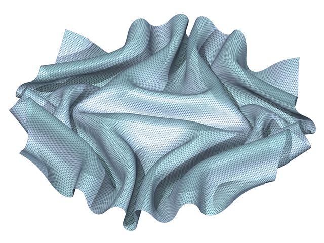 This snapshot is an example of an elastic sheet simulation from Andrejevic’s research with Chris Rycroft and collaborators. (Image courtesy of Jovana Andrejevic)