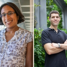 Finale Doshi-Velez (left) and Yaron Singer have been named Alfred P. Sloan Research Fellows (Photos courtesy of Eliza Grinnell/Harvard SEAS)
