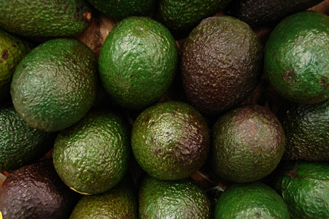 A display of avocados