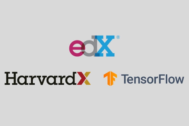The EdX, HarvardX, and TensorFlow logos