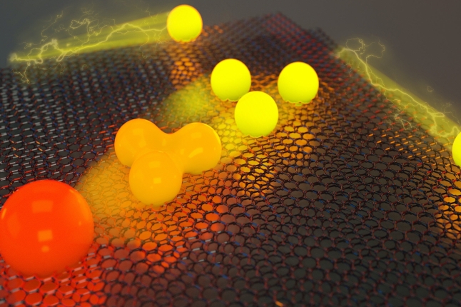 illustration of electron fractionalization in magic-angle twisted bilayer graphene