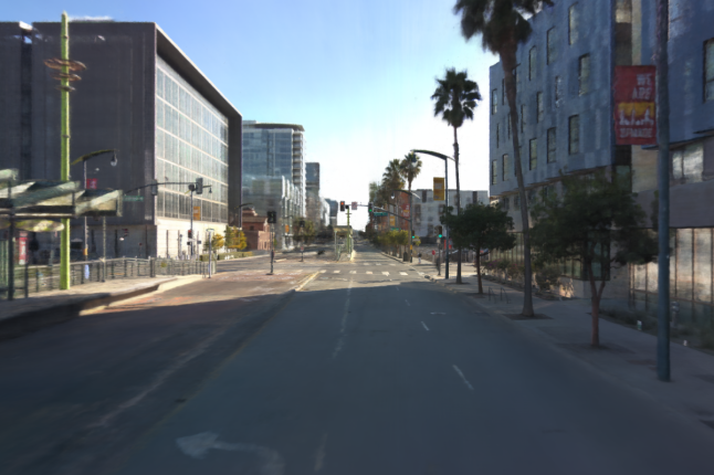 Block-neRF rendering of a city street
