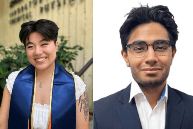 Headshots of Harvard SEAS students Abigail Jiang and Aayush Karan